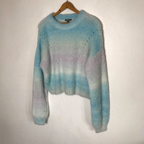NEW Wild Fable Dip Dye Eyelash Sweater Blue Medium - Picture 6 of 10